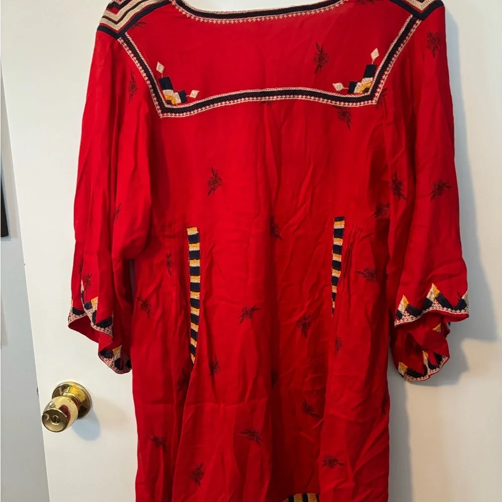 Free People Scarlet Embroidered Quiet Luxury Feminine Chic Tunic Dress - Picture 5 of 5